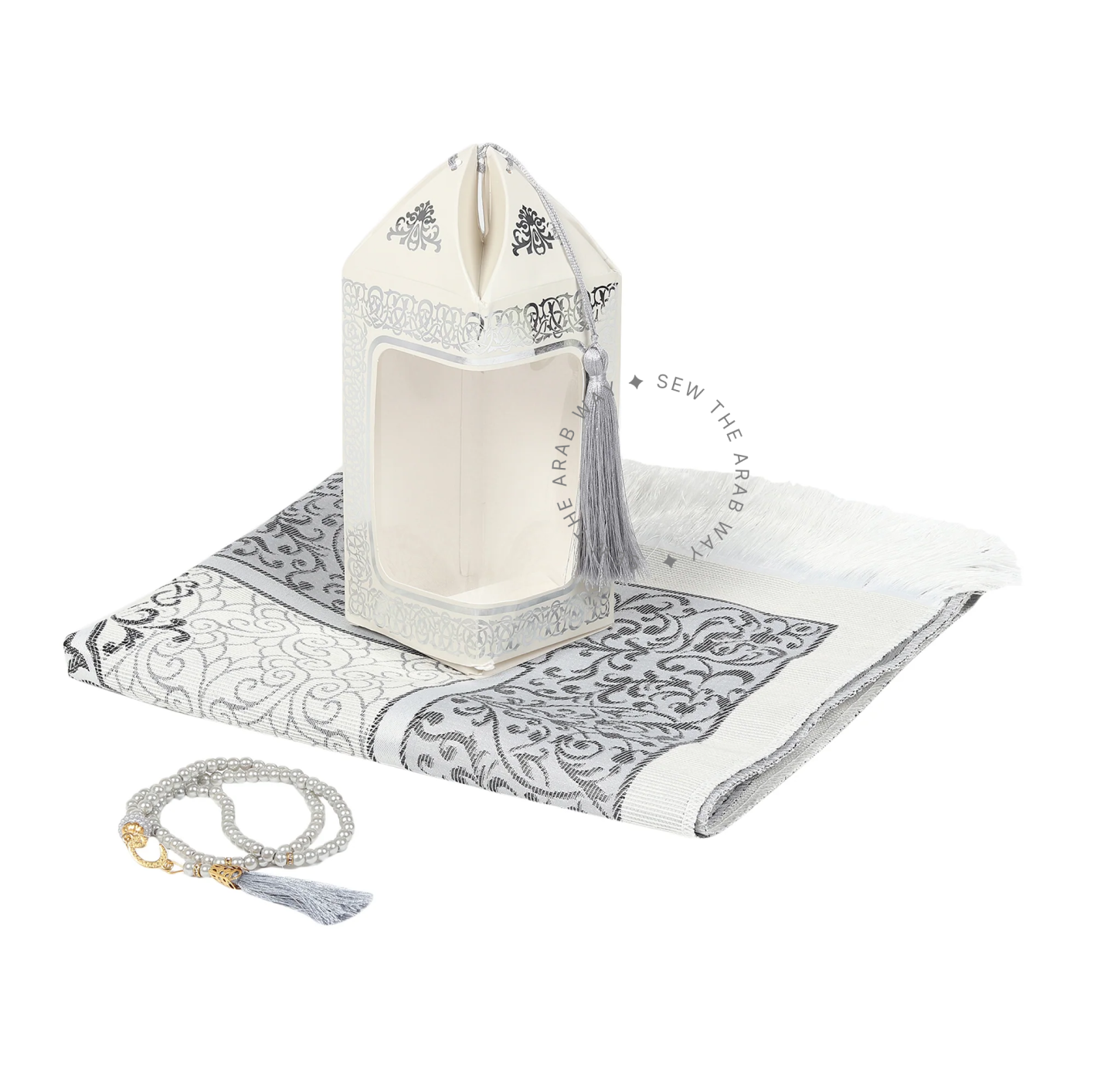 Turkish Prayer Mat Gift Set Small Grey