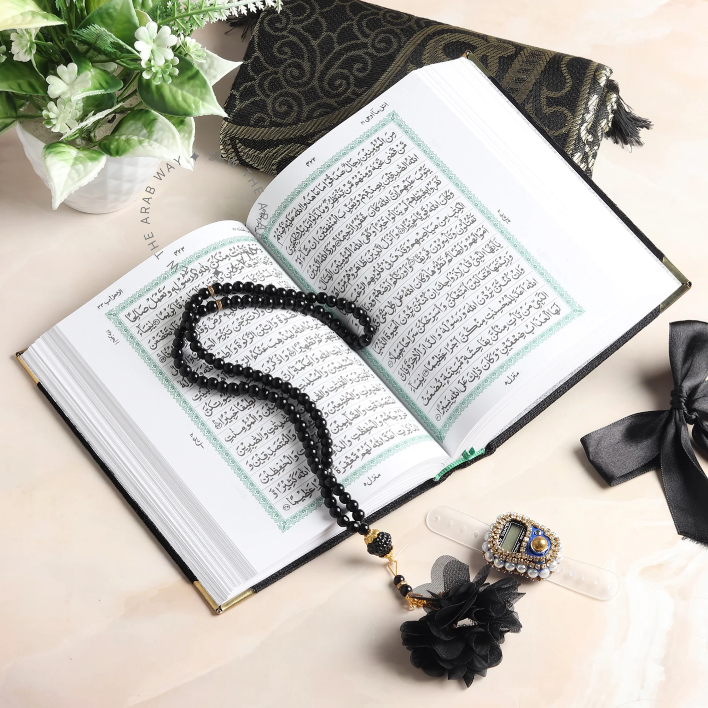 Turkish Prayer Mat Gift Set Big Black