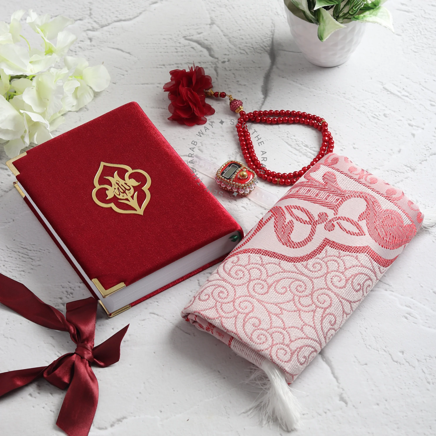 Turkish Prayer Mat Gift Set Big Red