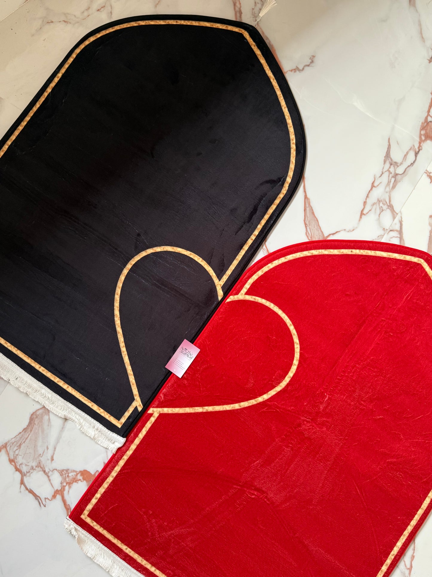 Premuim Heart Velvet Couple Dome Prayer Mat