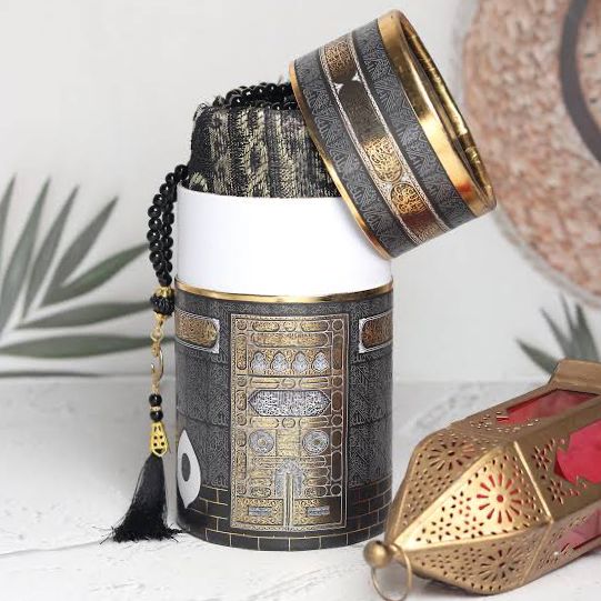 Kaaba design cylinder gift box (Black)